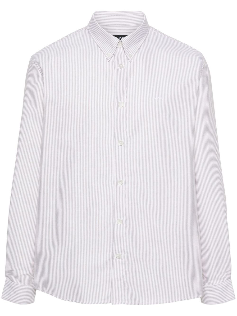A.P.C. logo刺绣条纹衬衫 - 中性色