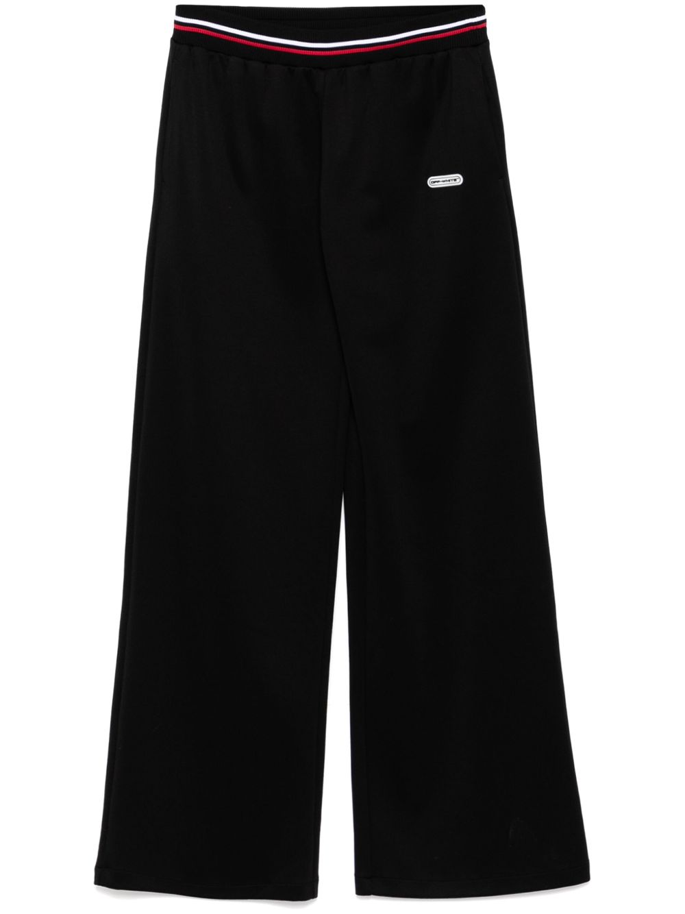Off-White 条纹细节长裤 - 黑色