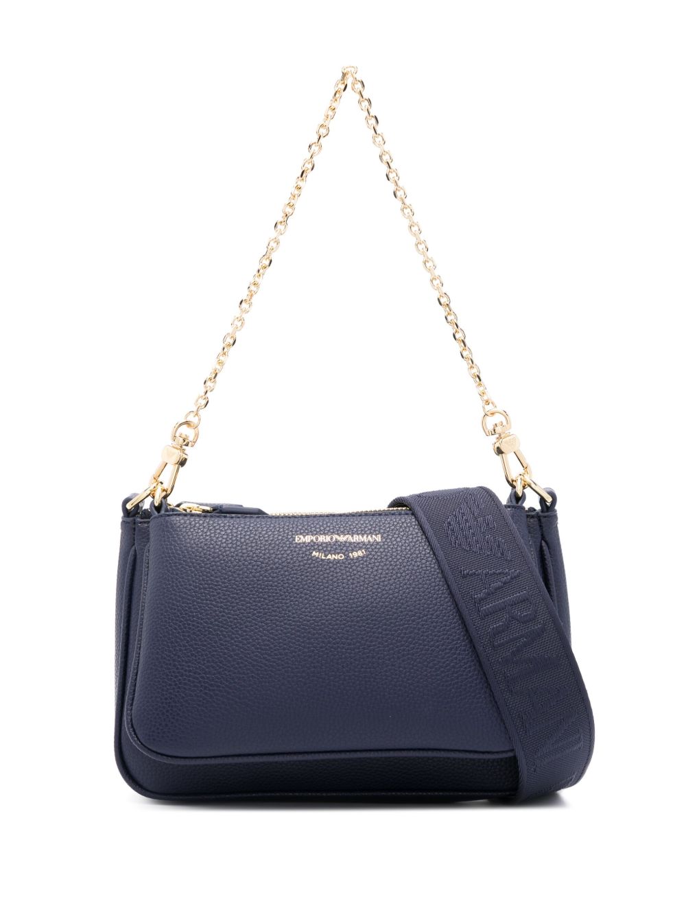 Emporio Armani 麋鹿印花托特包 - 蓝色