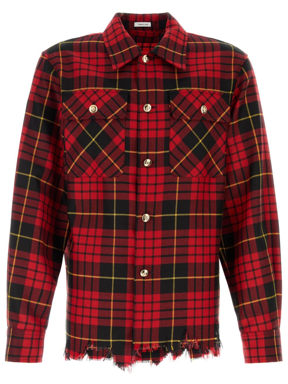 Alexander McQueen Macqueen 仿旧格纹衬衫 - 红色