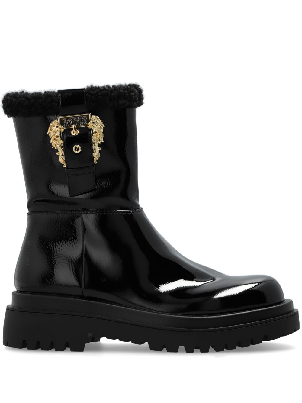 Versace Jeans Couture Drew 巴洛克扣环靴子 - 黑色