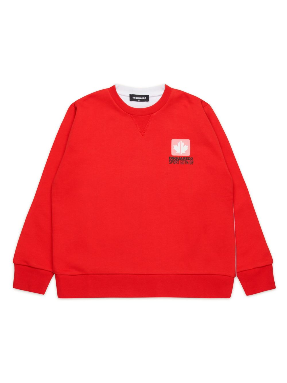 DSQUARED2 KIDS logo印花双面卫衣 - 红色