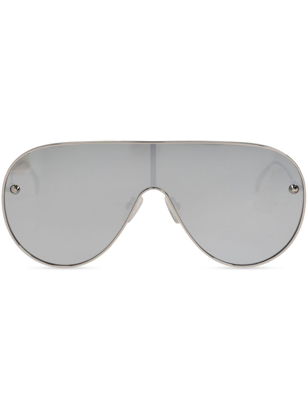 Alexander McQueen Eyewear 超大镜框太阳眼镜 - 银色