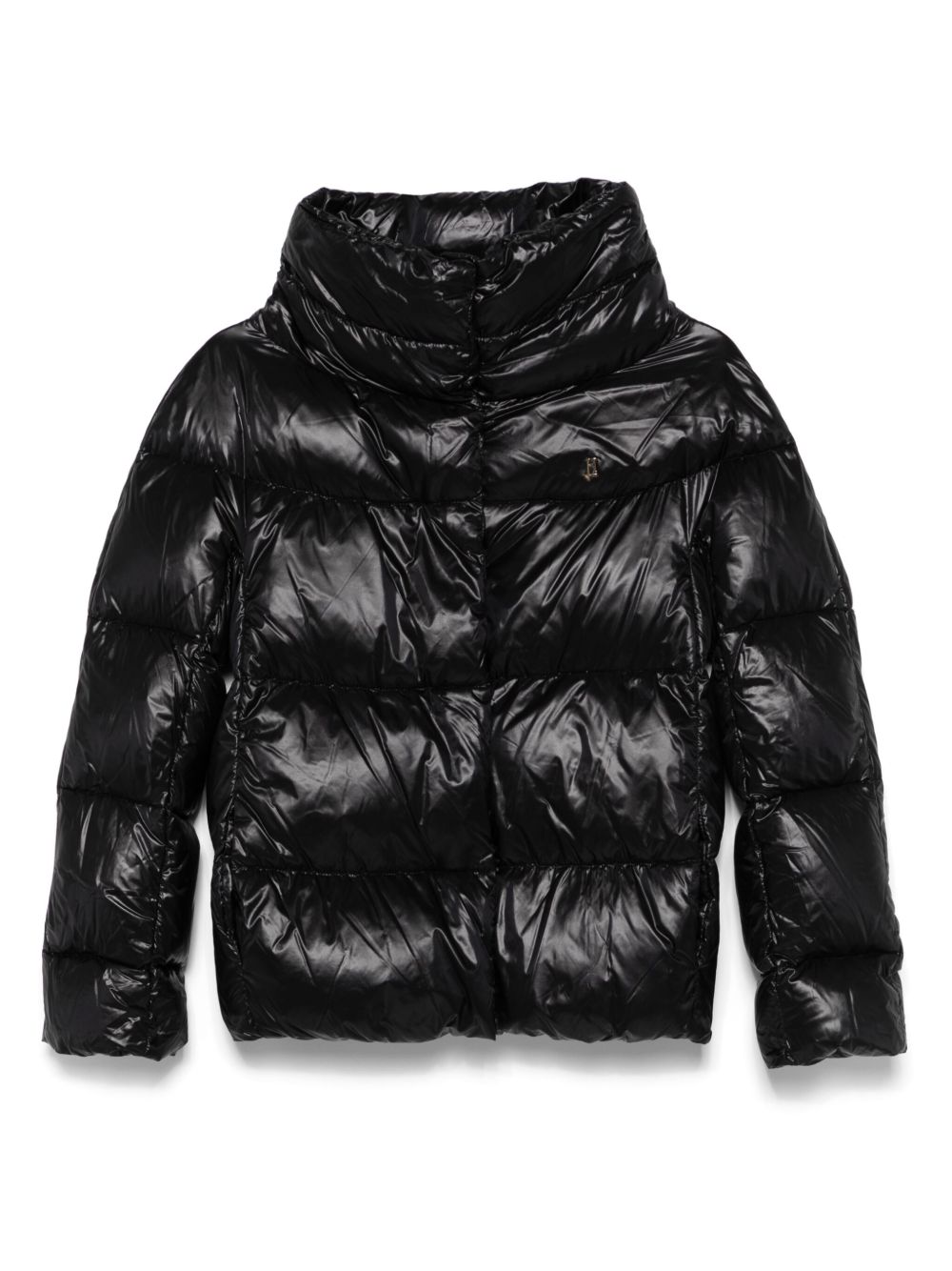 Herno Kids logo标牌蓬松夹克 - 黑色