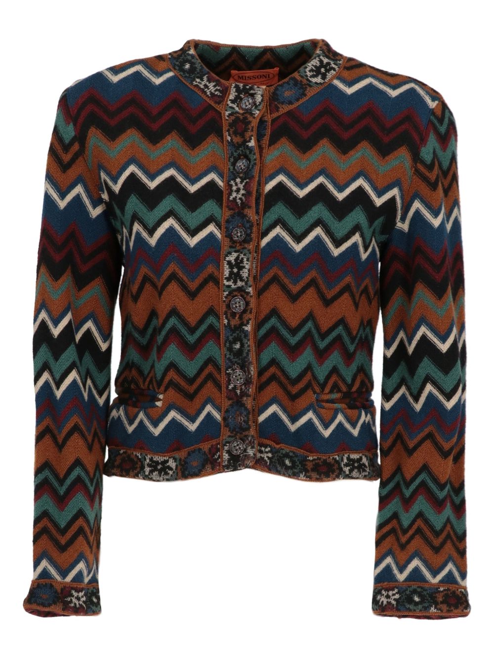 Missoni Pre-Owned Z字形图案开衫（1990年代典藏款） - 褐色