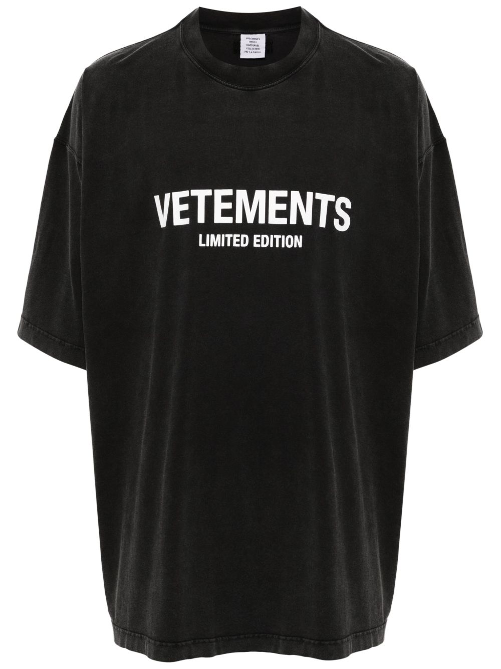 VETEMENTS logo印花棉T恤 - 灰色