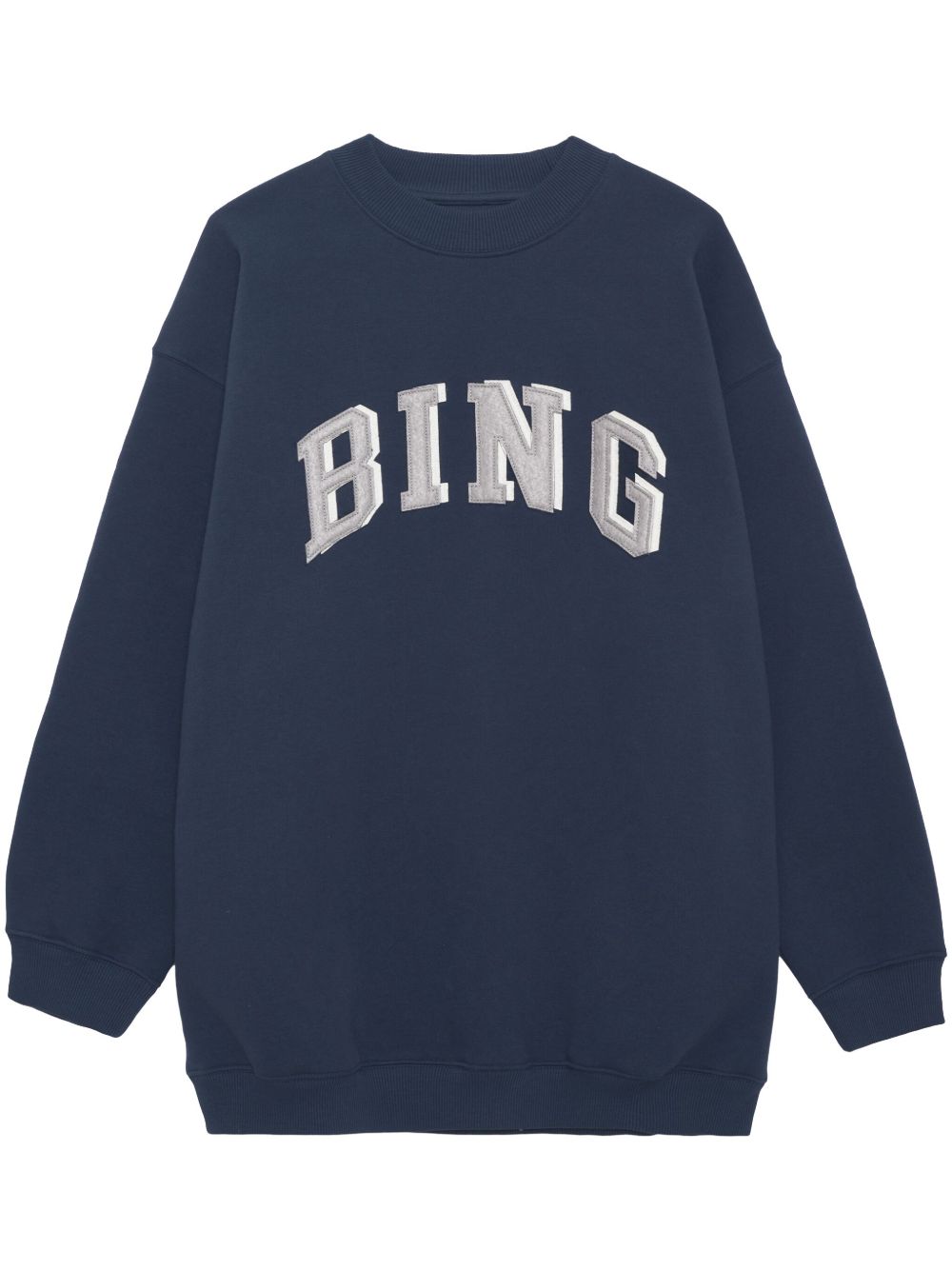 ANINE BING logo印花棉混纺卫衣 - 蓝色