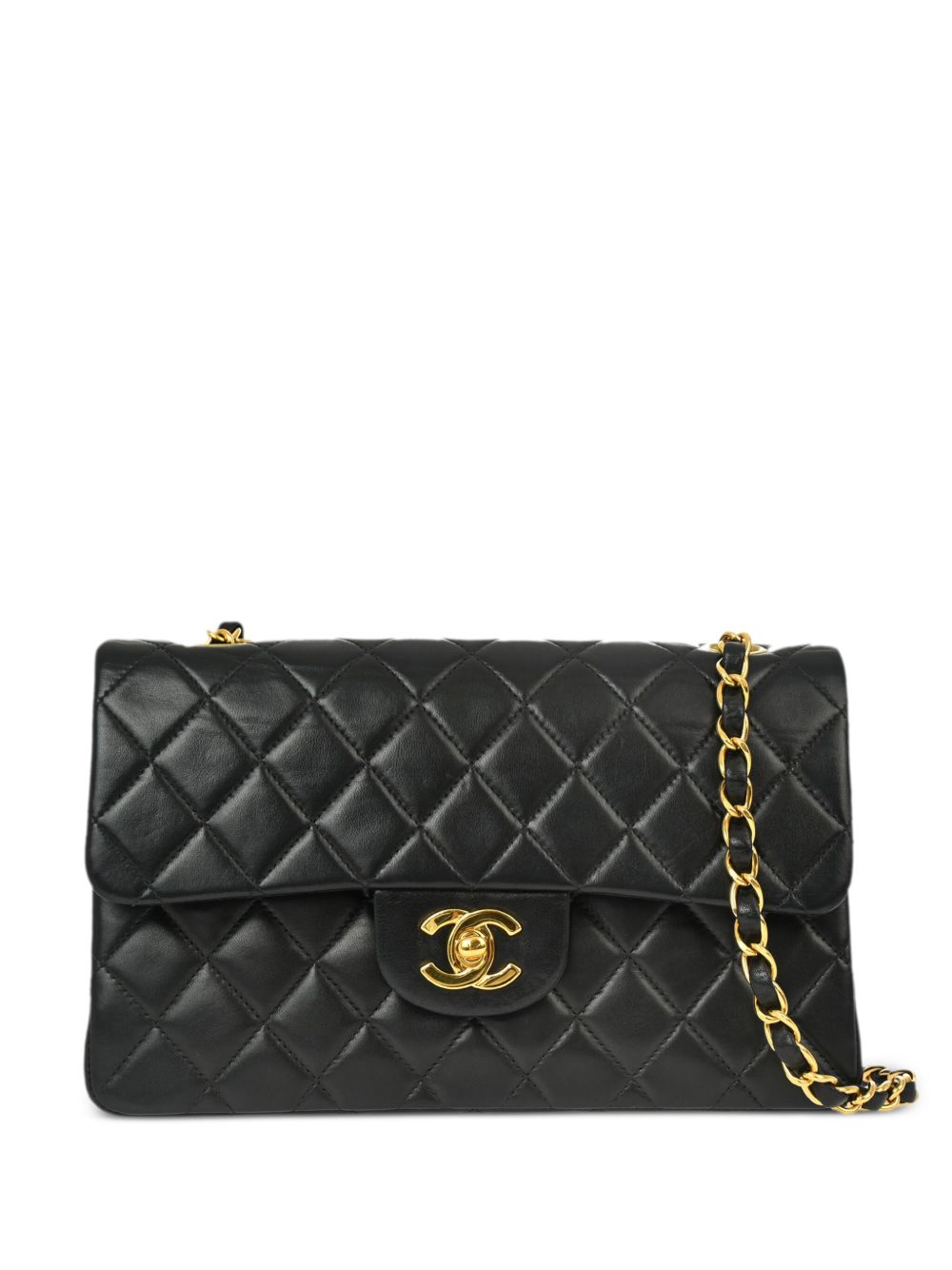 CHANEL Pre-Owned Double Flap 小号单肩包（2002年典藏款） - 黑色