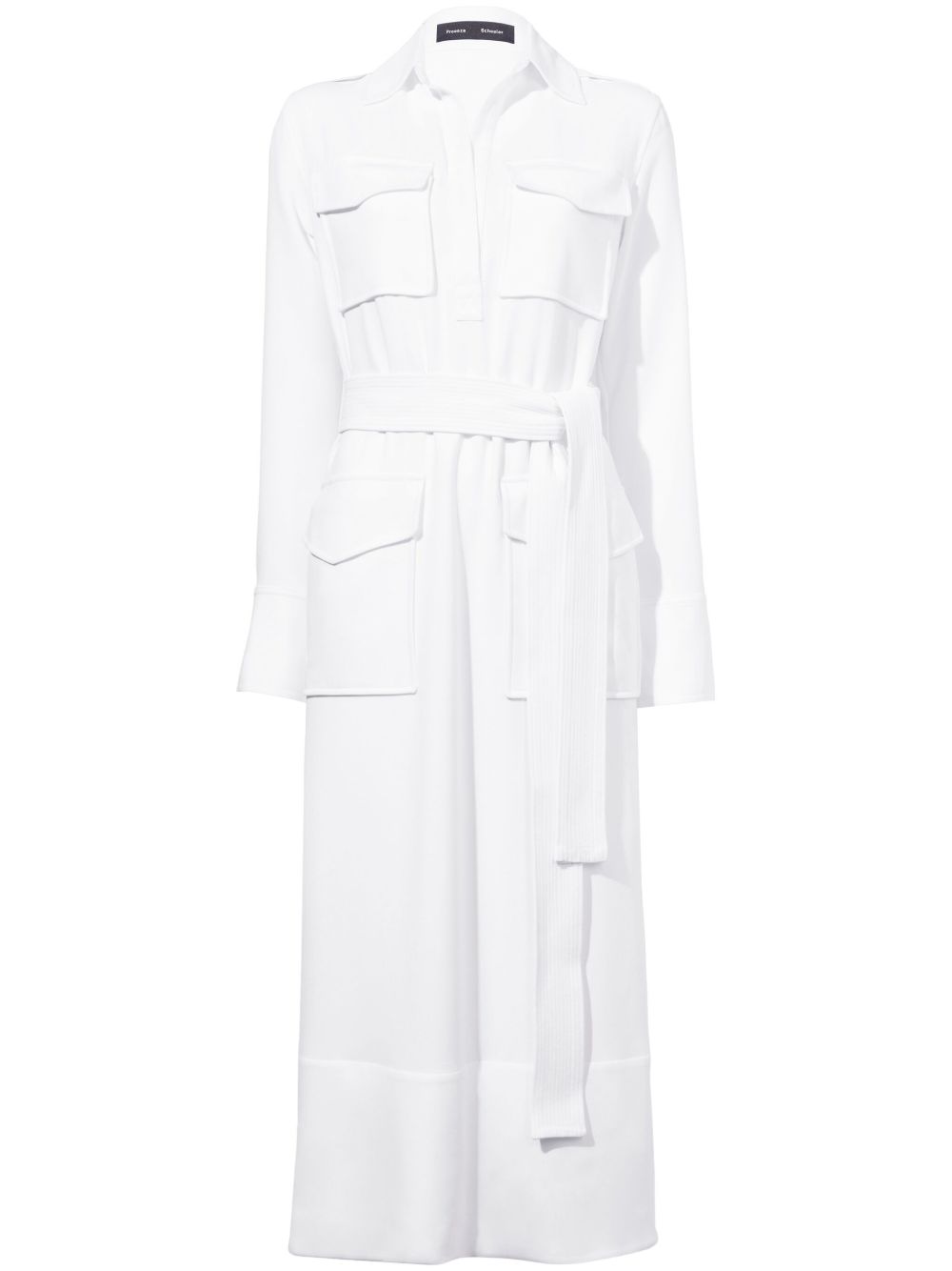 Proenza Schouler Vanessa 束腰衬衫裙 - 白色
