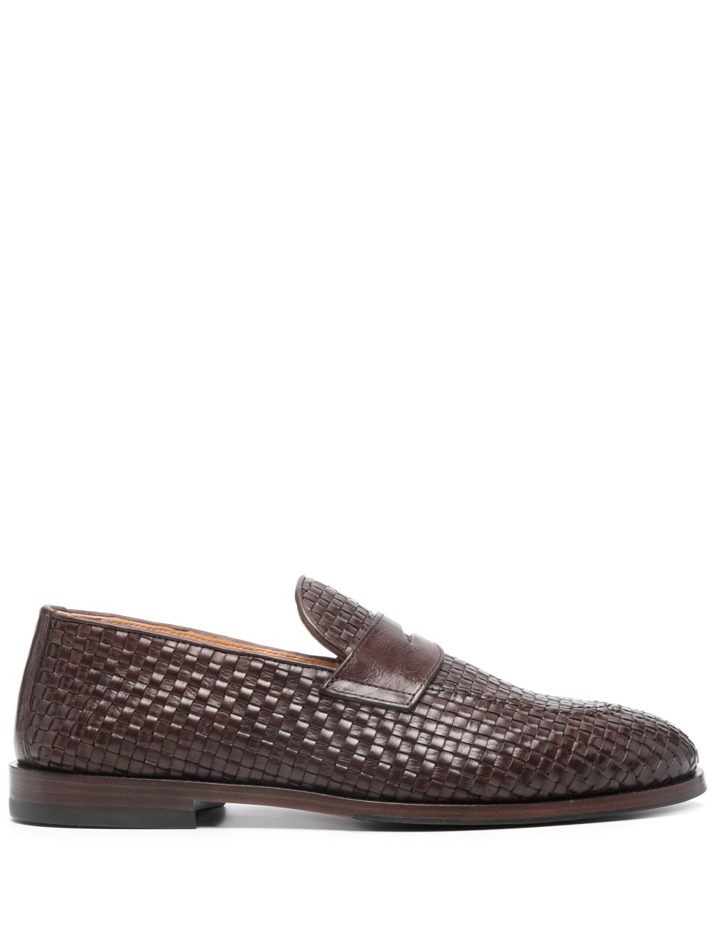 Brunello Cucinelli 编织设计乐福鞋 - 褐色
