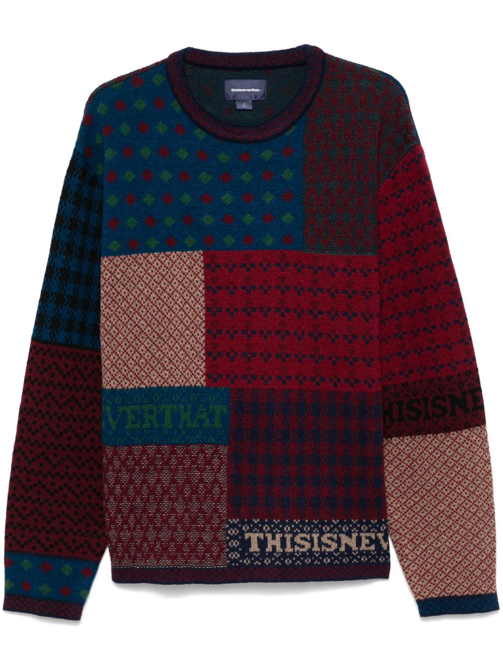 This Is Never That Block Knit sweater - 红色