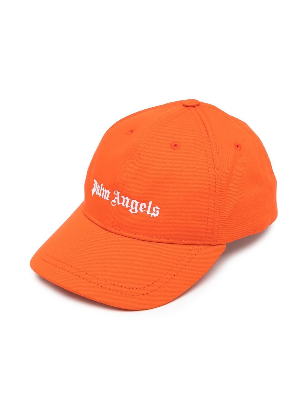 Palm Angels Kids logo刺绣六面拼接棒球帽 - 橘色