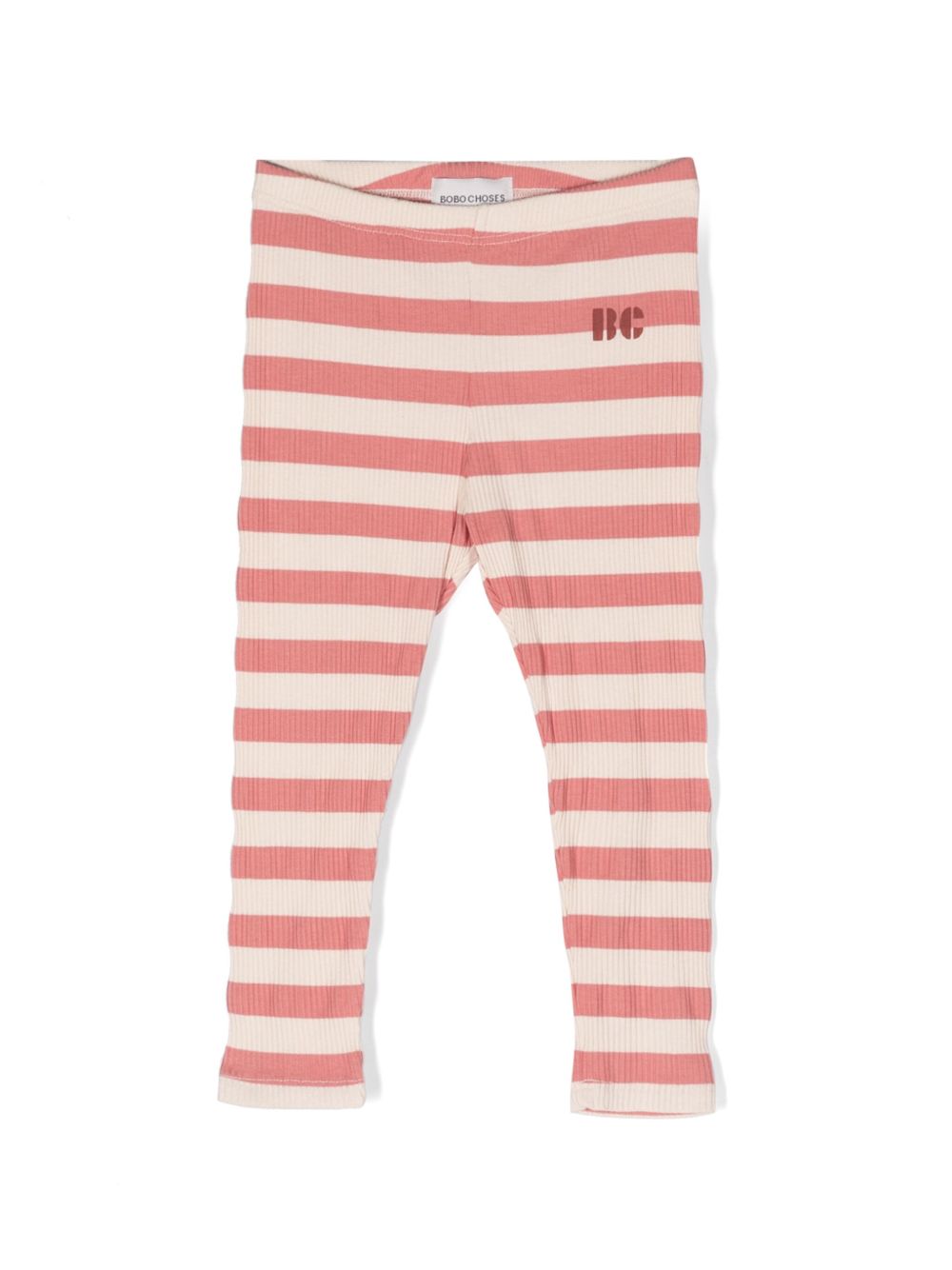 Bobo Choses striped ribbed-knit leggings - 中性色