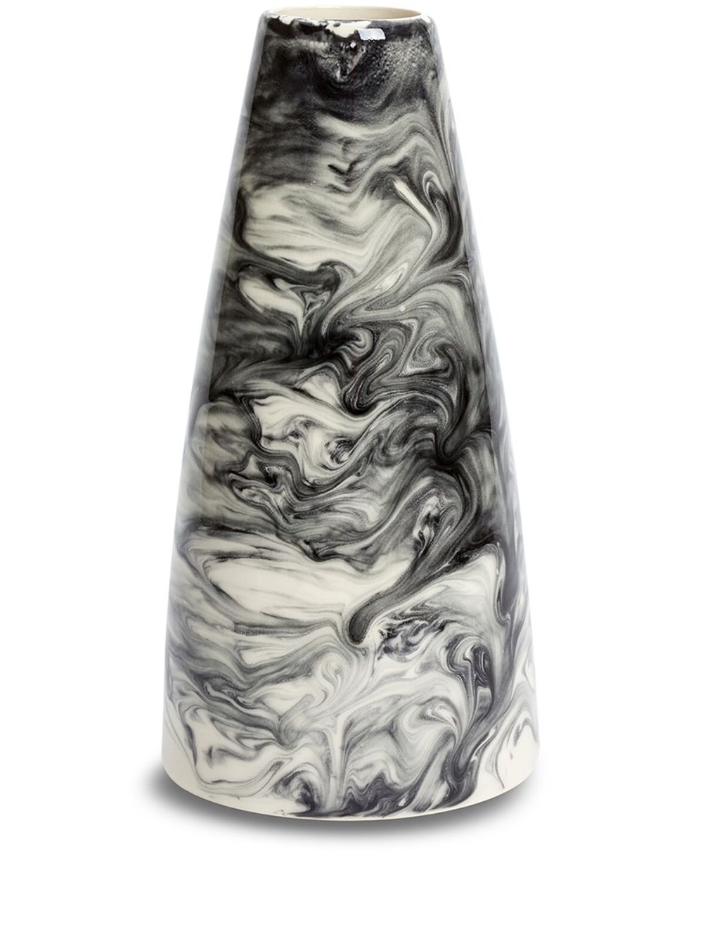 1882 Ltd Slick Additions 抽象图案印花花瓶 （21.5厘米 ） - 黑色