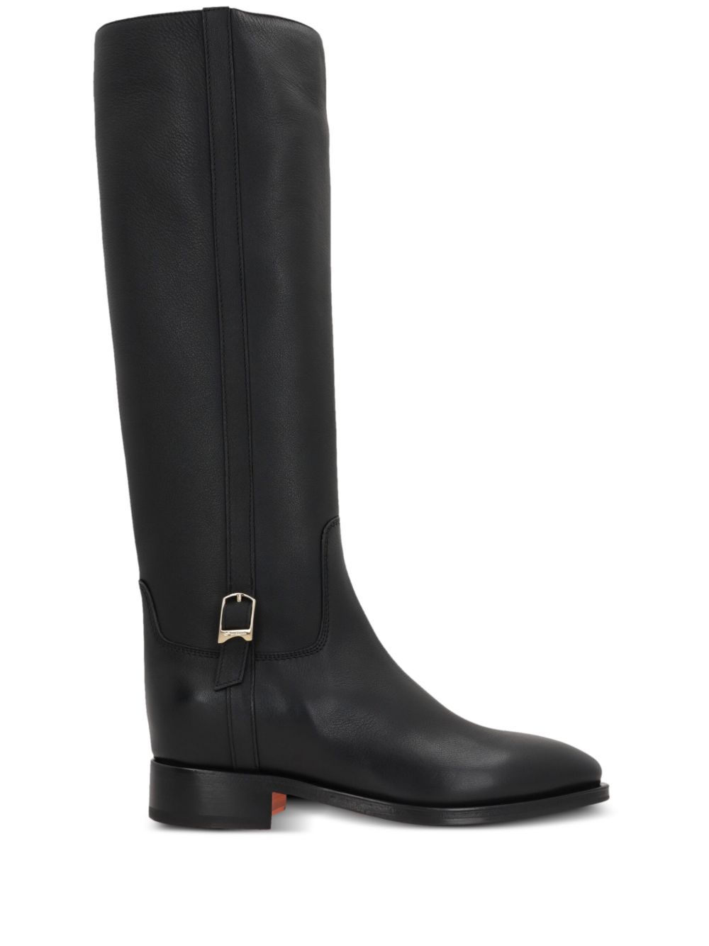 Santoni 皮质及膝靴 - 黑色