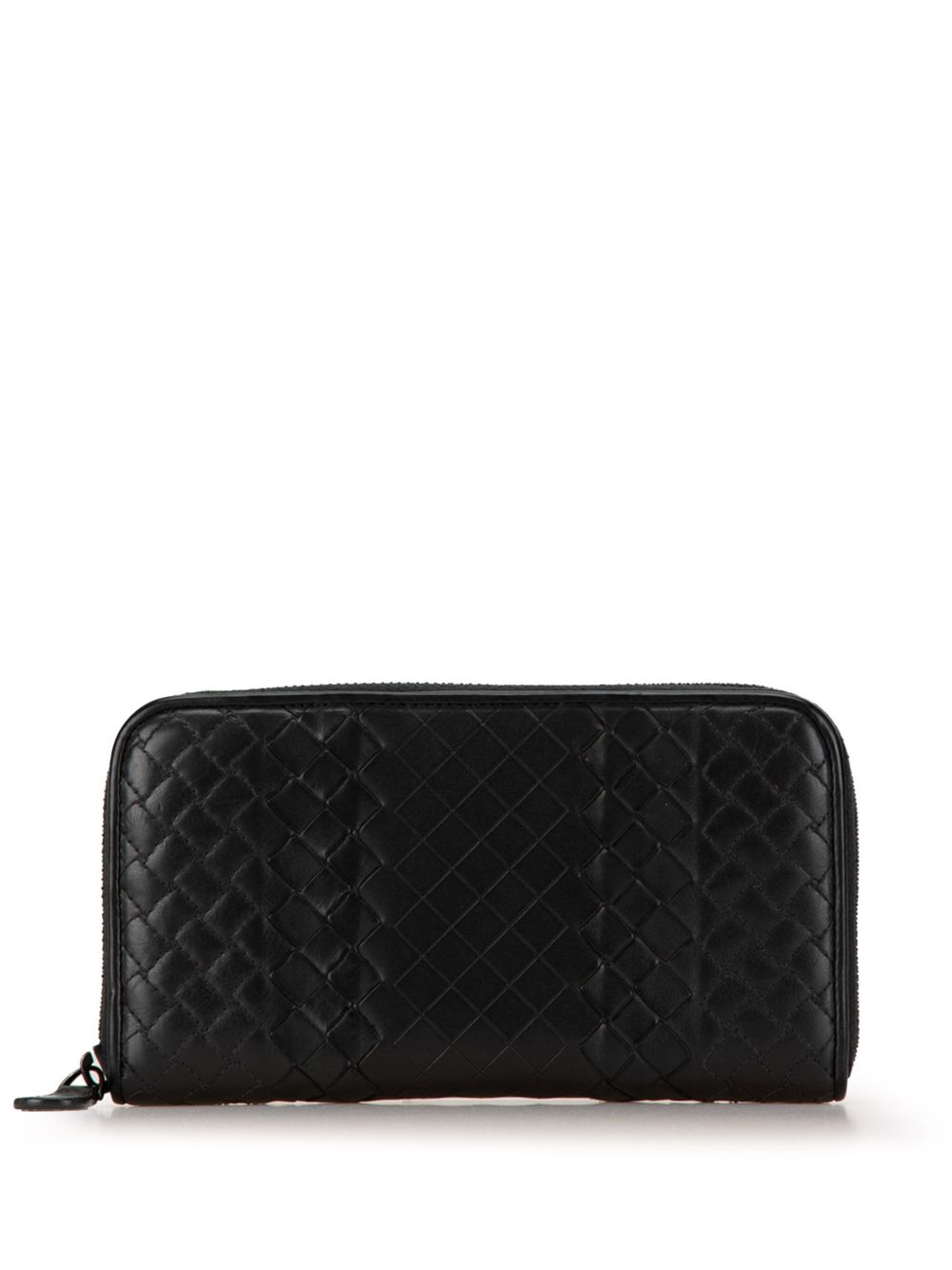 Bottega Veneta Pre-Owned Intrecciato 环绕式拉链长款钱包（2012-2023年典藏款） - 黑色