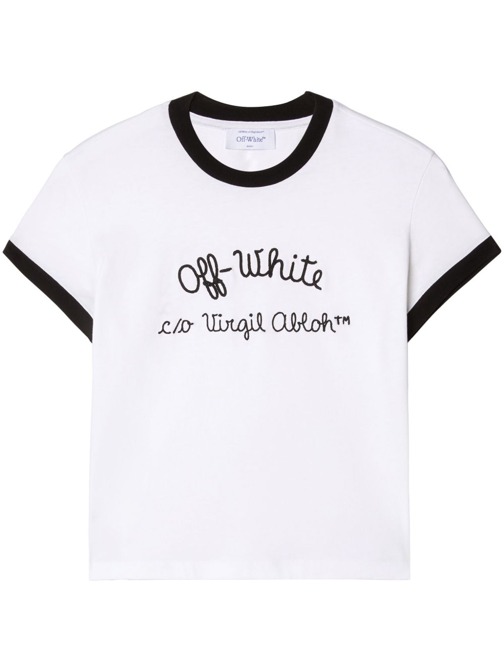 Off-White logo刺绣T恤 - 白色