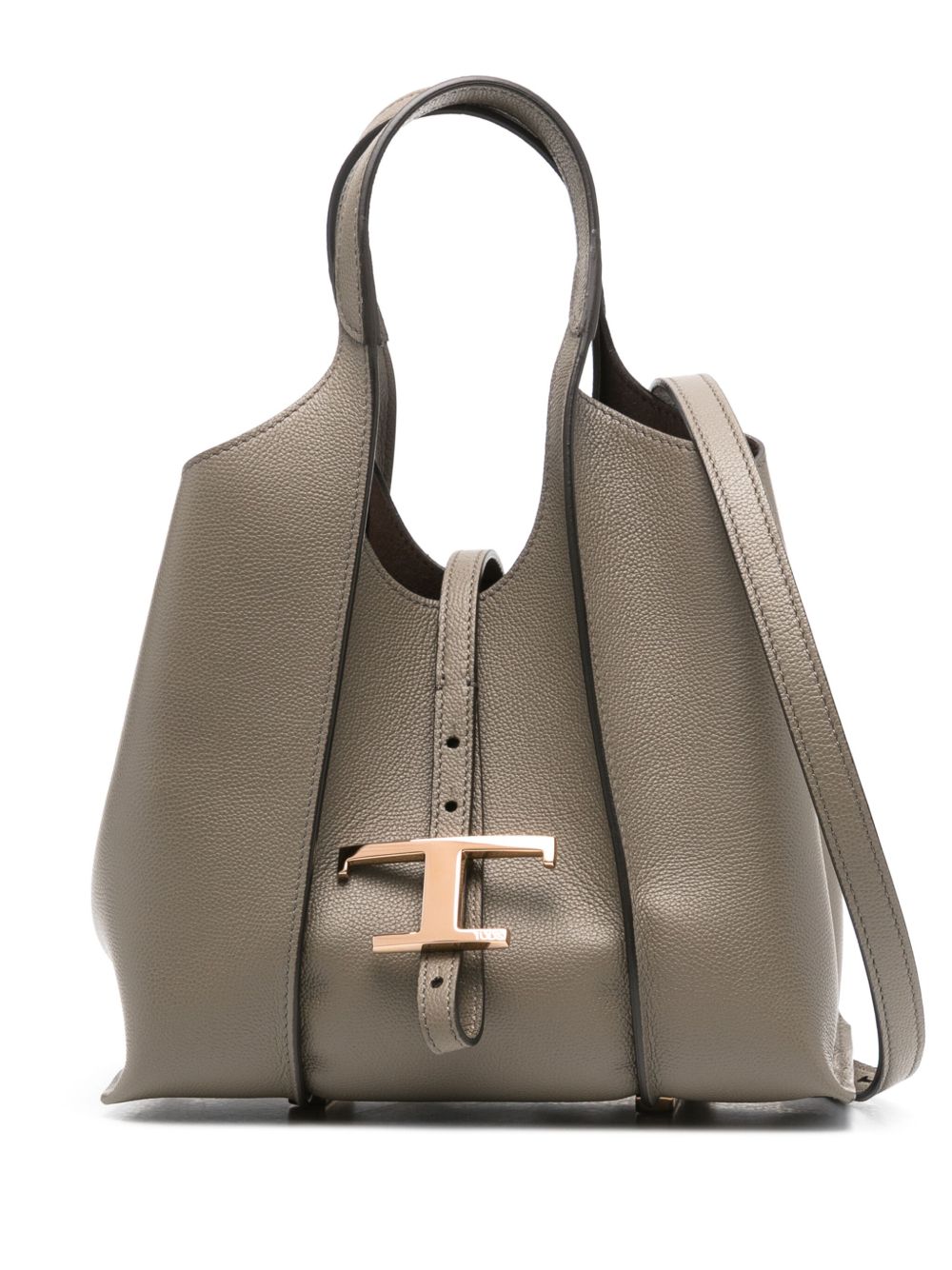 Tod's T Timesless 皮质迷你手提包 - 灰色
