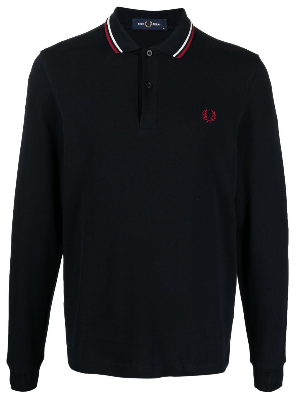Fred Perry logo刺绣棉polo衫 - 蓝色