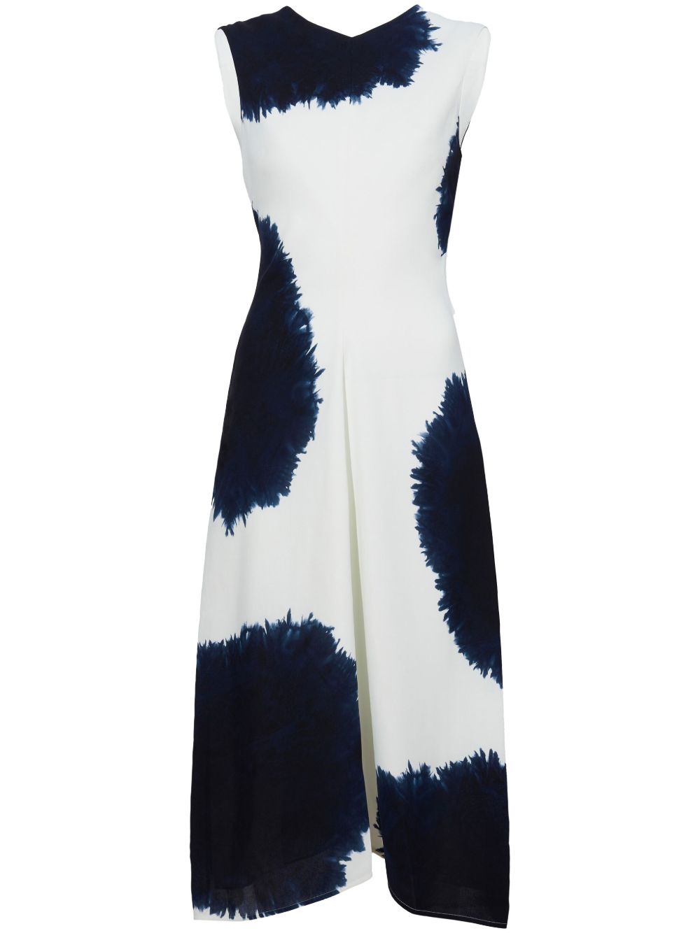 Proenza Schouler Ella 抽象印花绉纱连衣裙 - 白色
