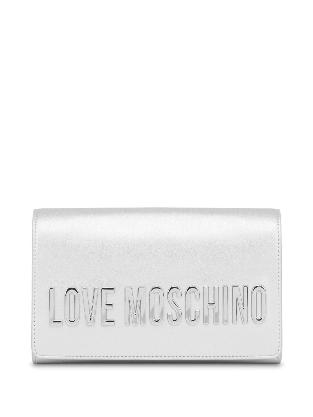 Love Moschino logo字母斜挎包 - 银色