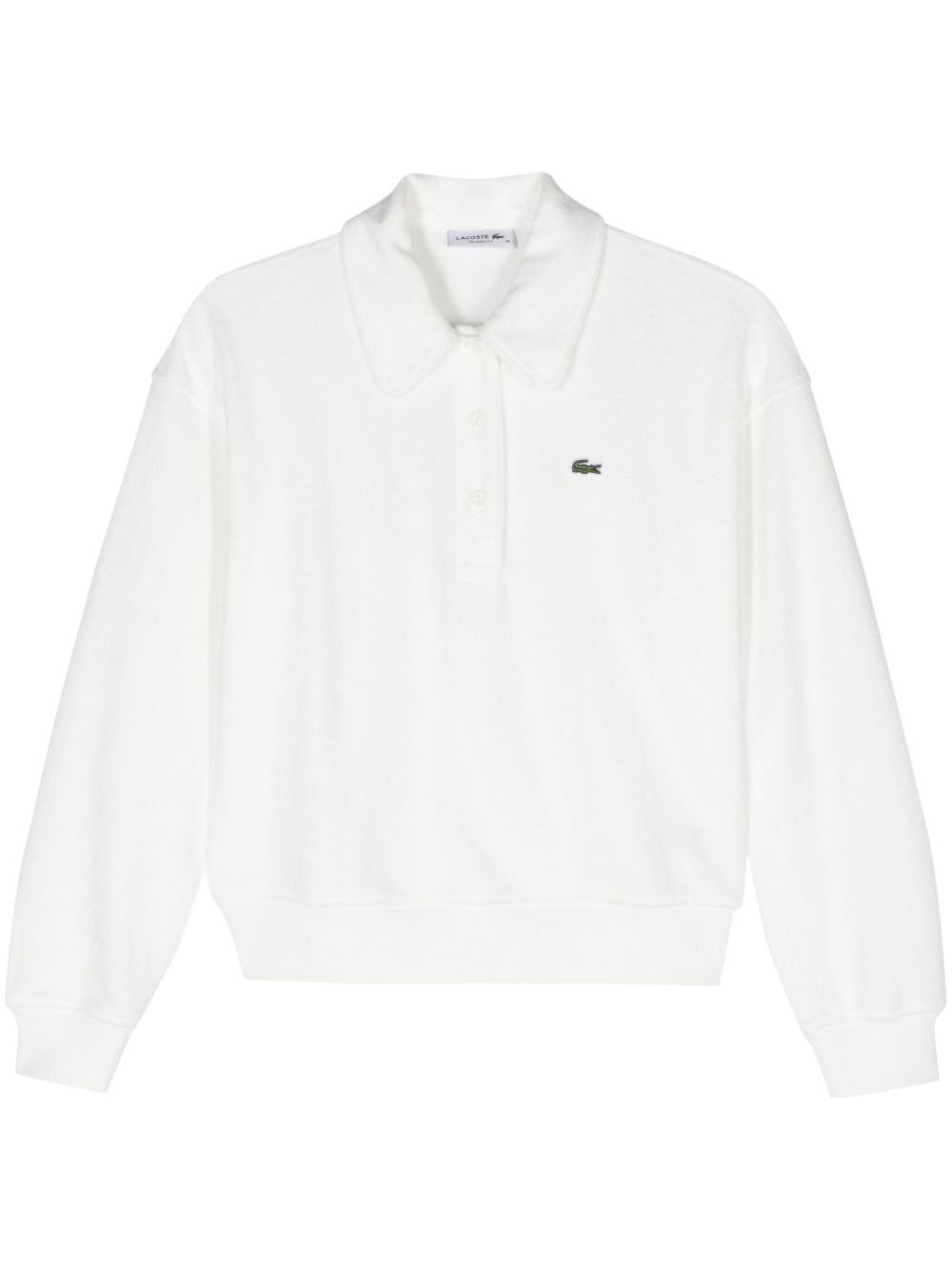Lacoste 毛巾布效果polo领上衣 - 白色