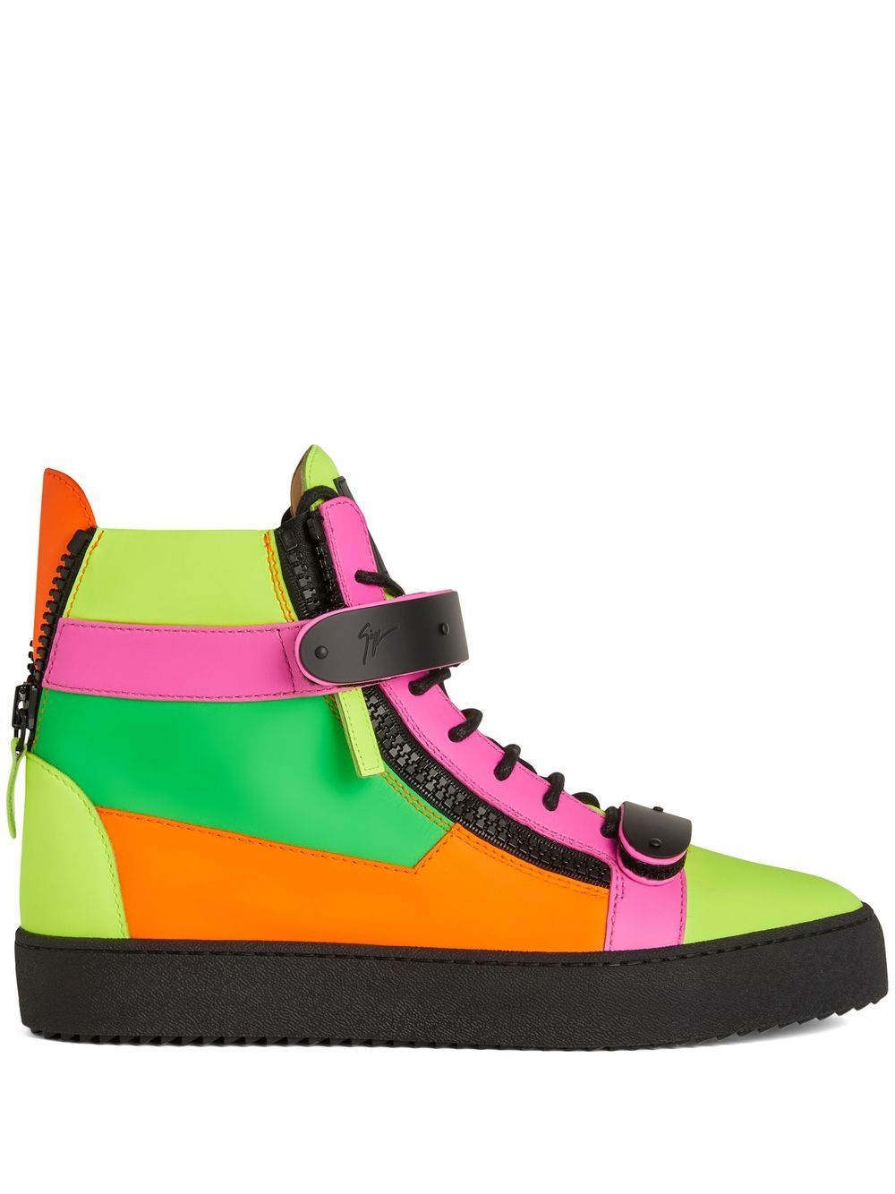 Giuseppe Zanotti Coby 拼色高帮运动鞋 - 彩色
