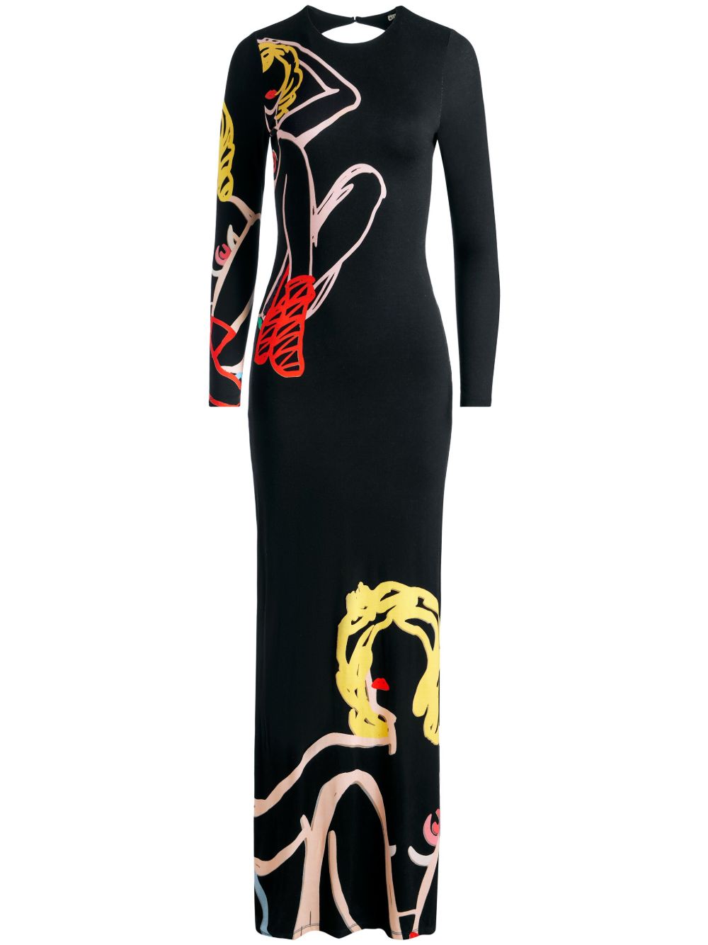 alice + olivia x Tom Wesselmann Delora 超长连衣裙 - 黑色