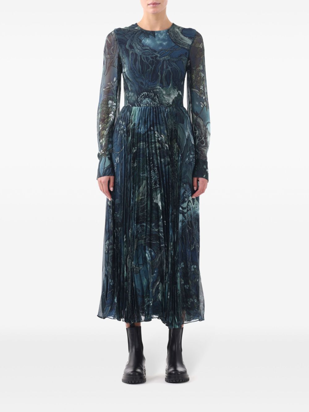 Jason Wu Collection 褶饰连衣裙 - 蓝色
