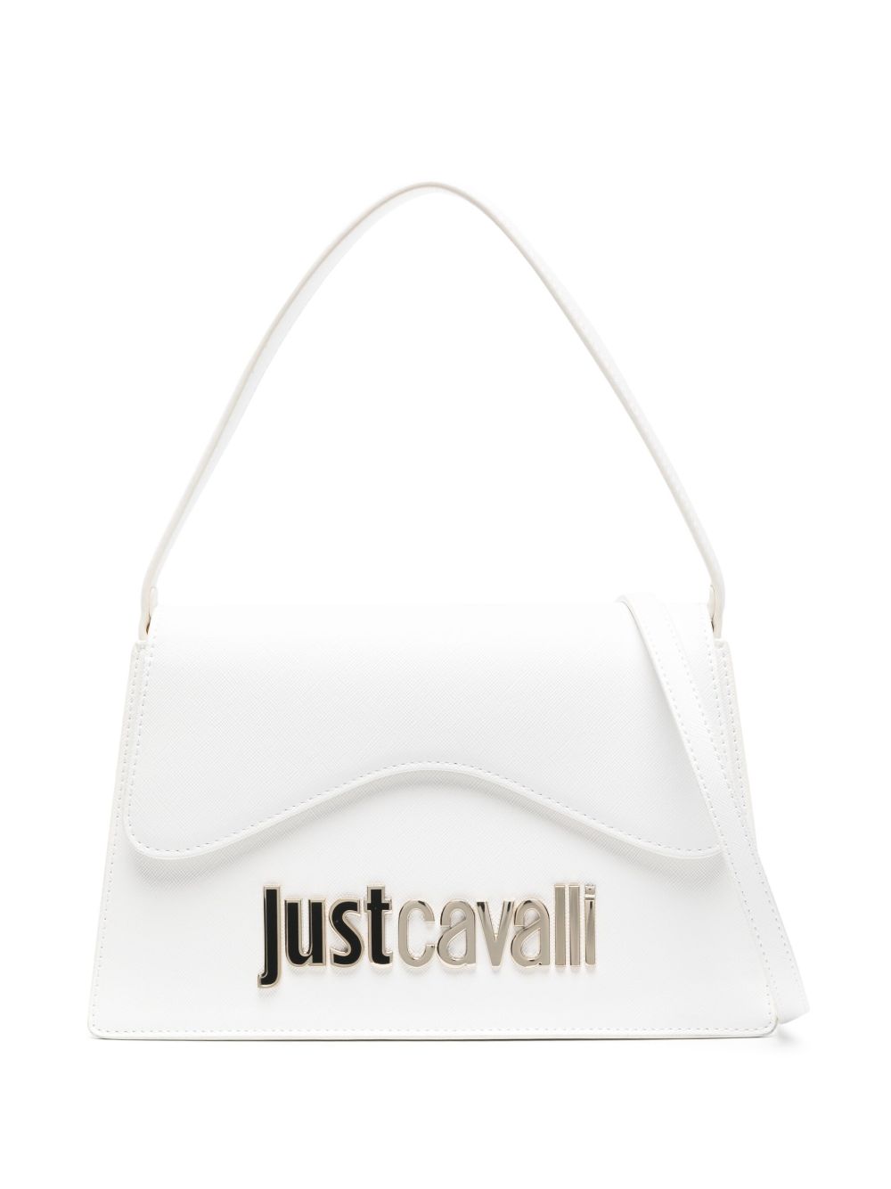 Just Cavalli logo人造皮革手提包 - 白色