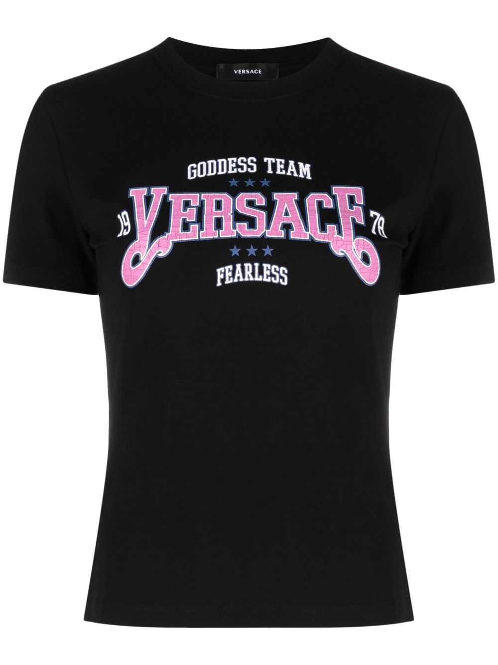 Versace logo印花T恤 - 黑色