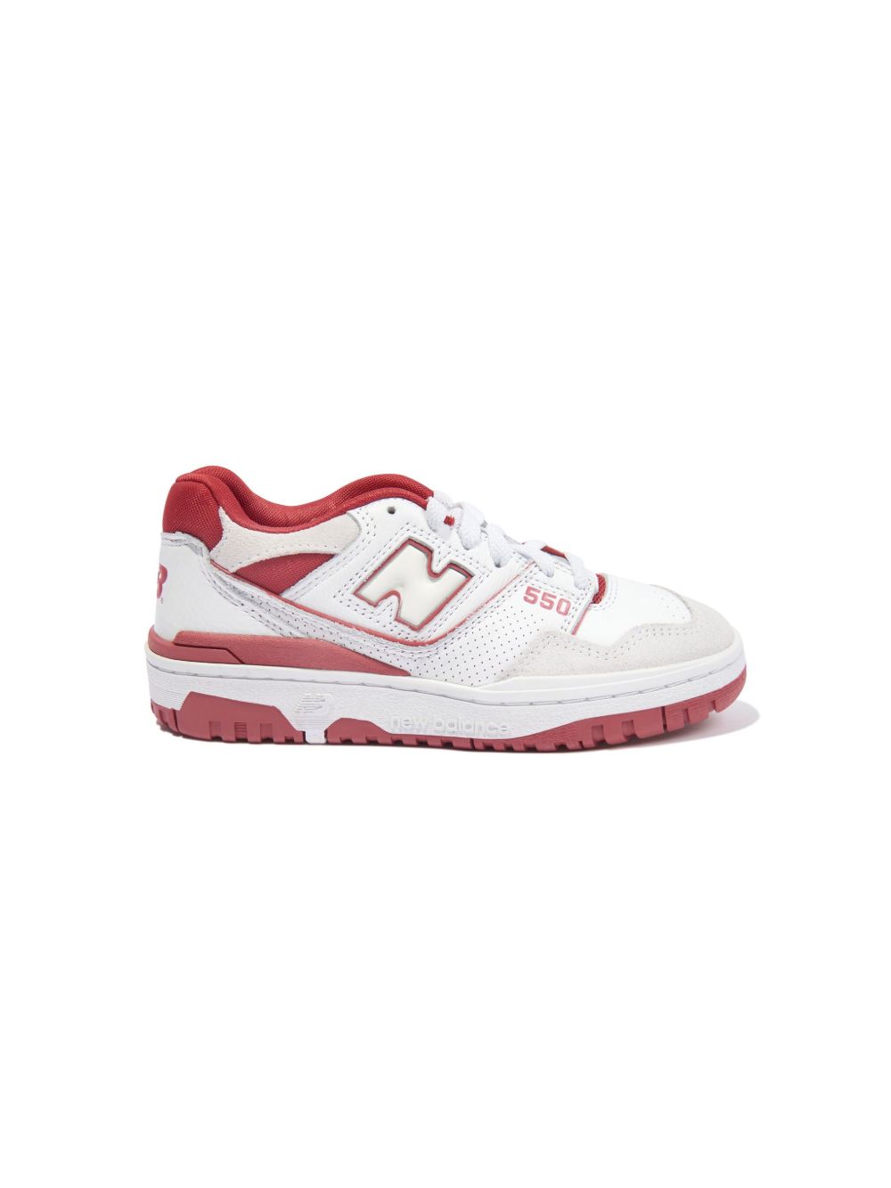New Balance Kids 550 系带皮质运动鞋 - 白色