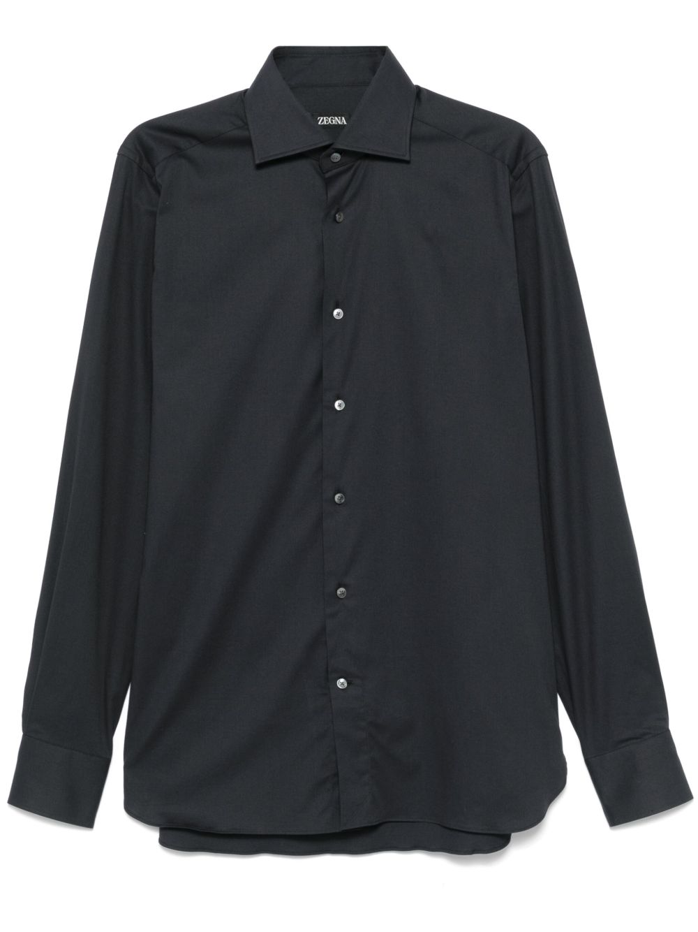 Zegna 华达呢编织衬衫 - 黑色