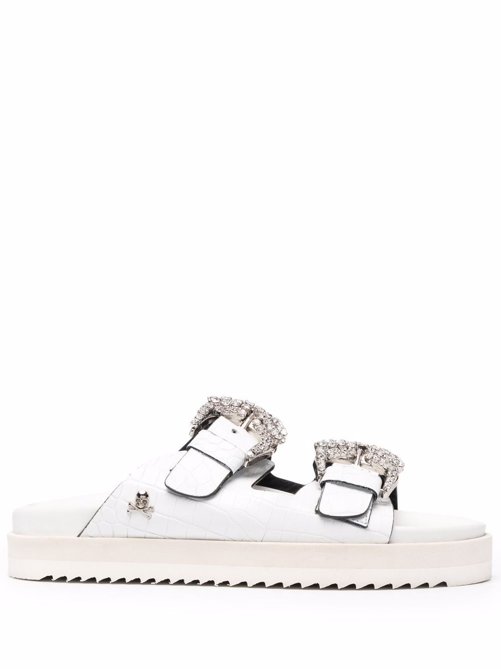 Philipp Plein Cocco 皮质凉鞋 - 白色