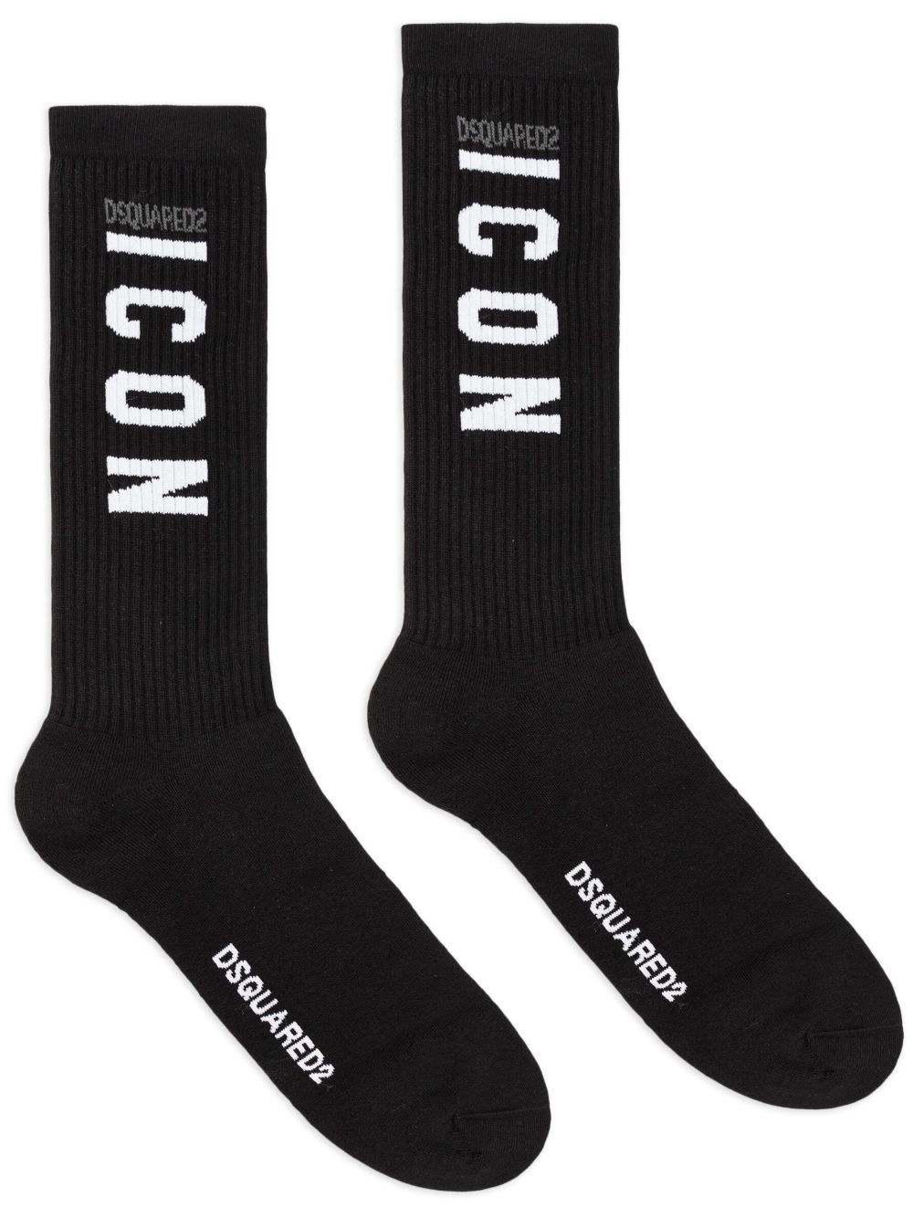 DSQUARED2 Icon 中筒针织袜 - 黑色