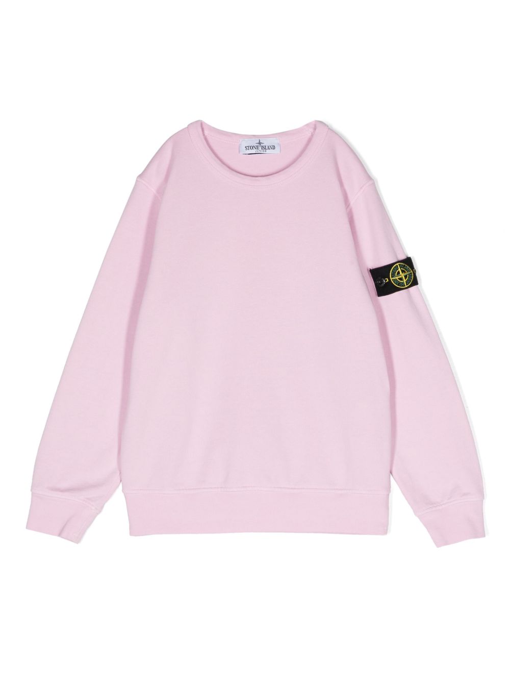 Stone Island Junior 罗盘徽章棉卫衣 - 粉色