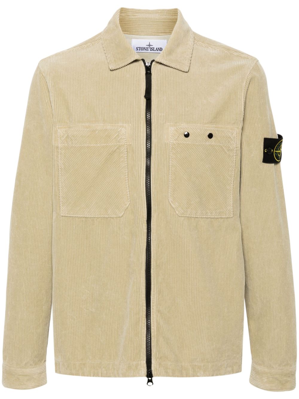 Stone Island 罗盘徽章灯芯绒衬衫式夹克 - 中性色