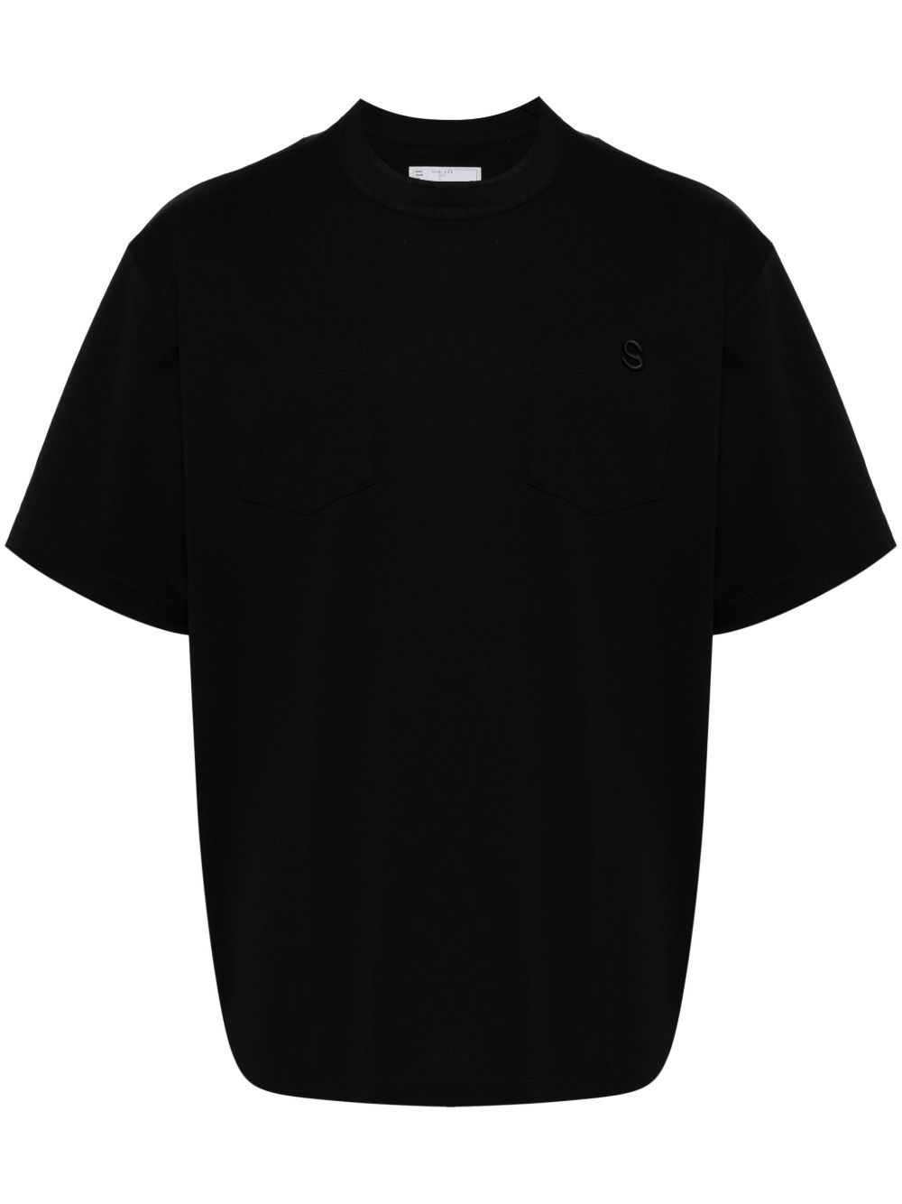 sacai logo刺绣T恤 - 黑色
