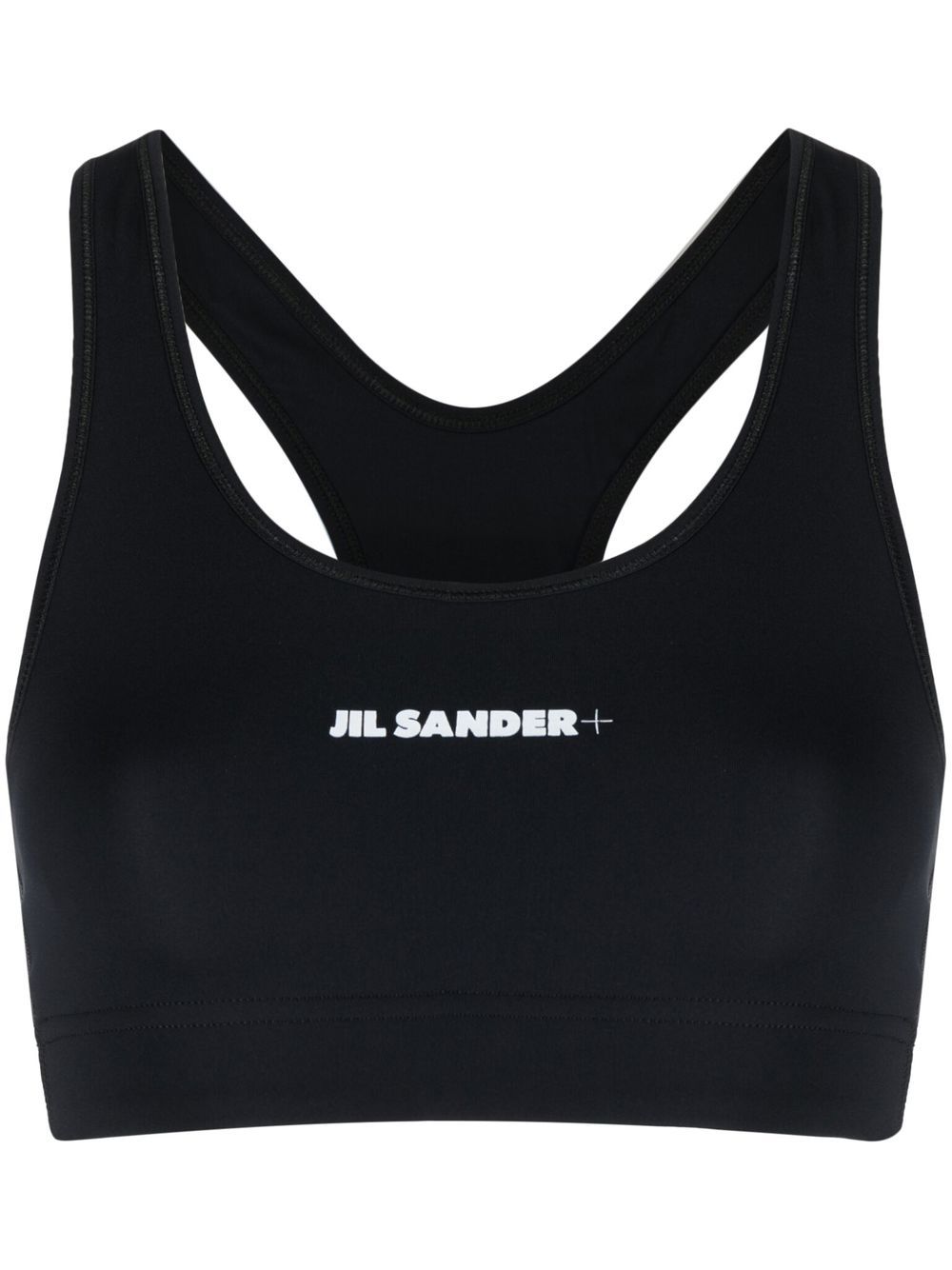 Jil Sander logo印花运动文胸 - 黑色