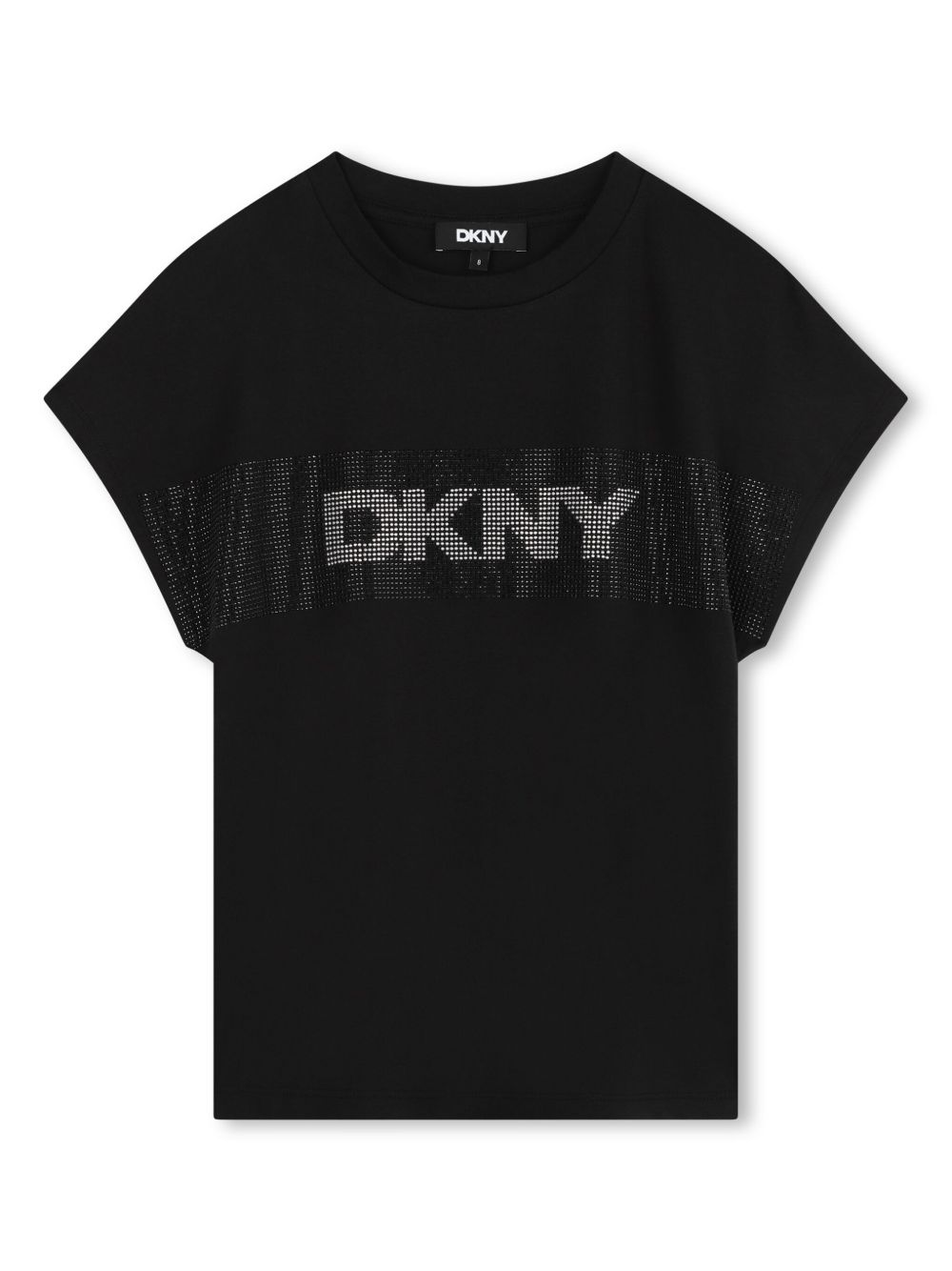 Dkny Kids 晶饰棉T恤 - 黑色