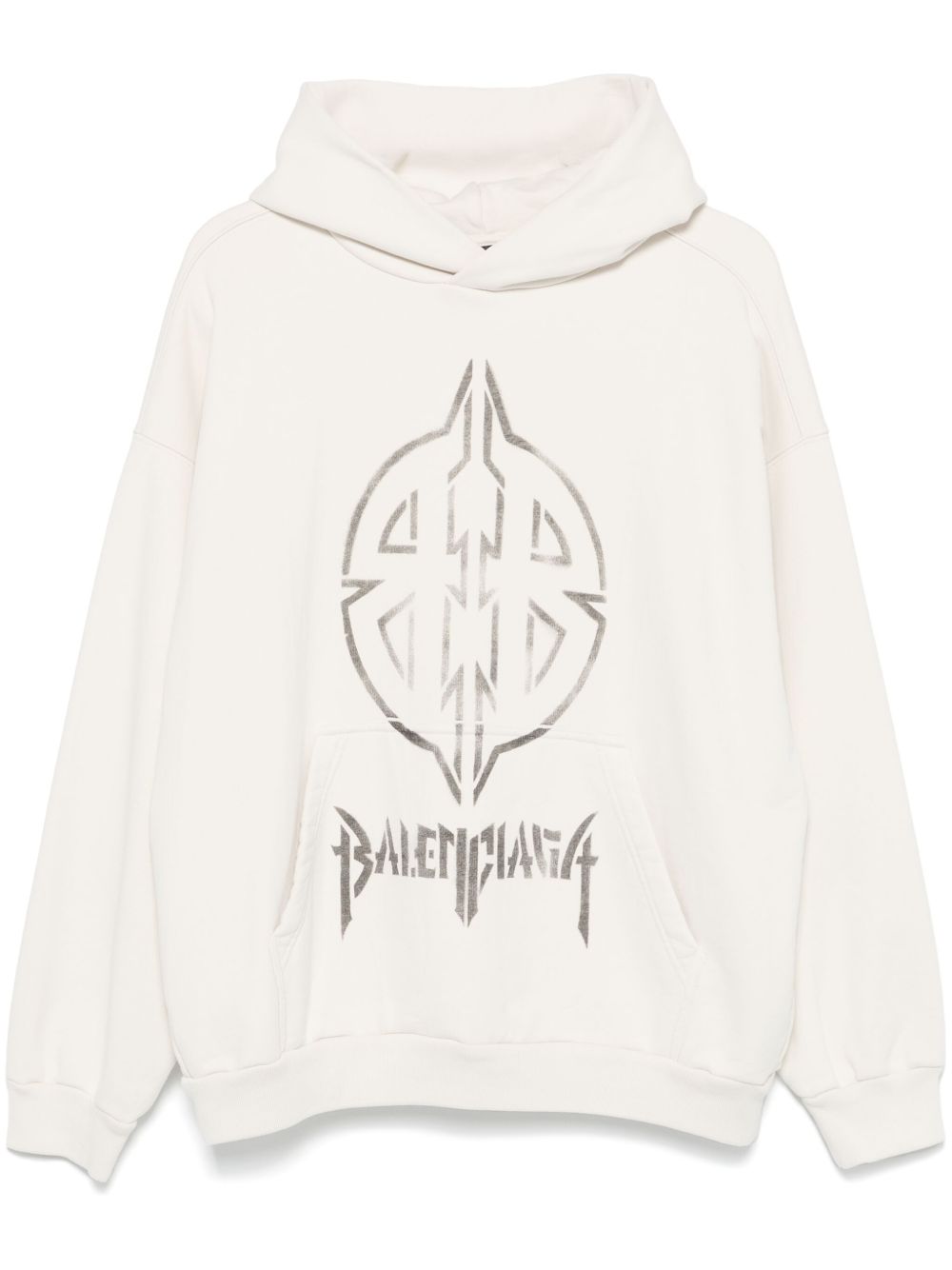 Balenciaga Metal BB 印刷效果连帽衫 - 中性色