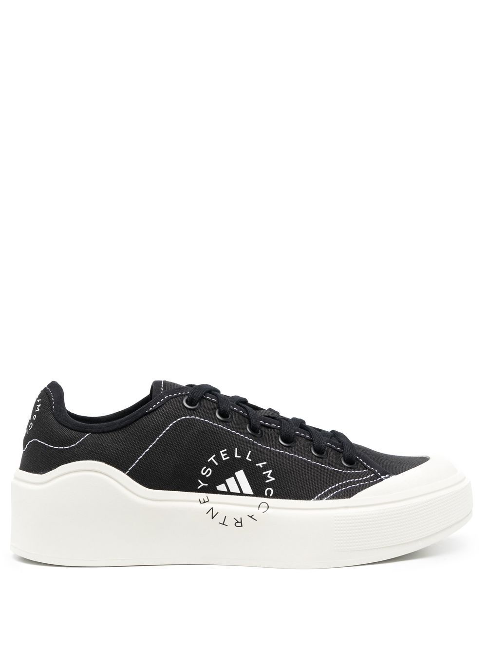 adidas by Stella McCartney logo印花系带运动鞋 - 黑色