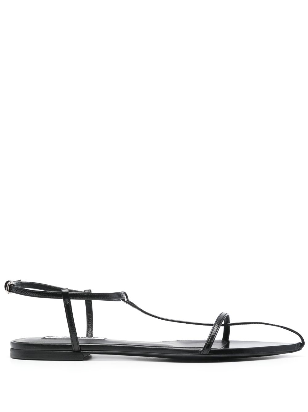 Jil Sander 尖头露趾皮质凉鞋 - 黑色