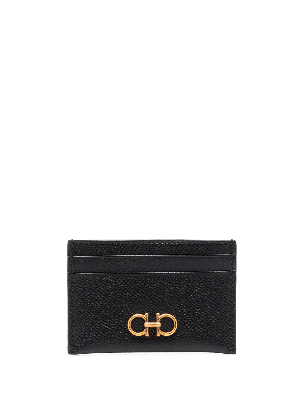 Ferragamo Gancini 皮质卡夹 - 黑色