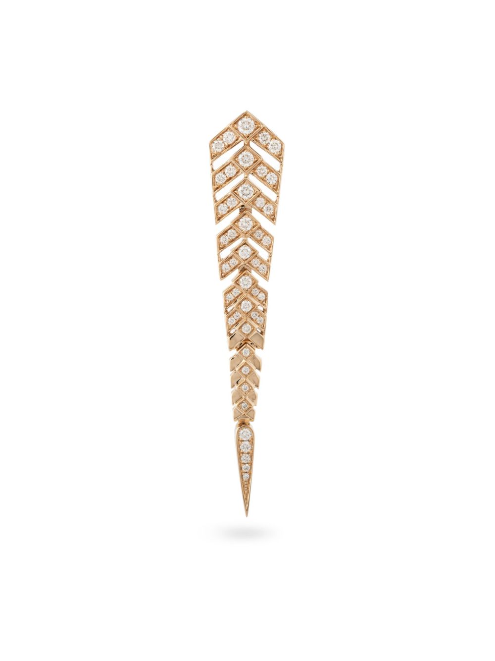 STATEMENT PARIS 18K玫瑰金 Stairway 中号钻石吊饰耳环 - 粉色