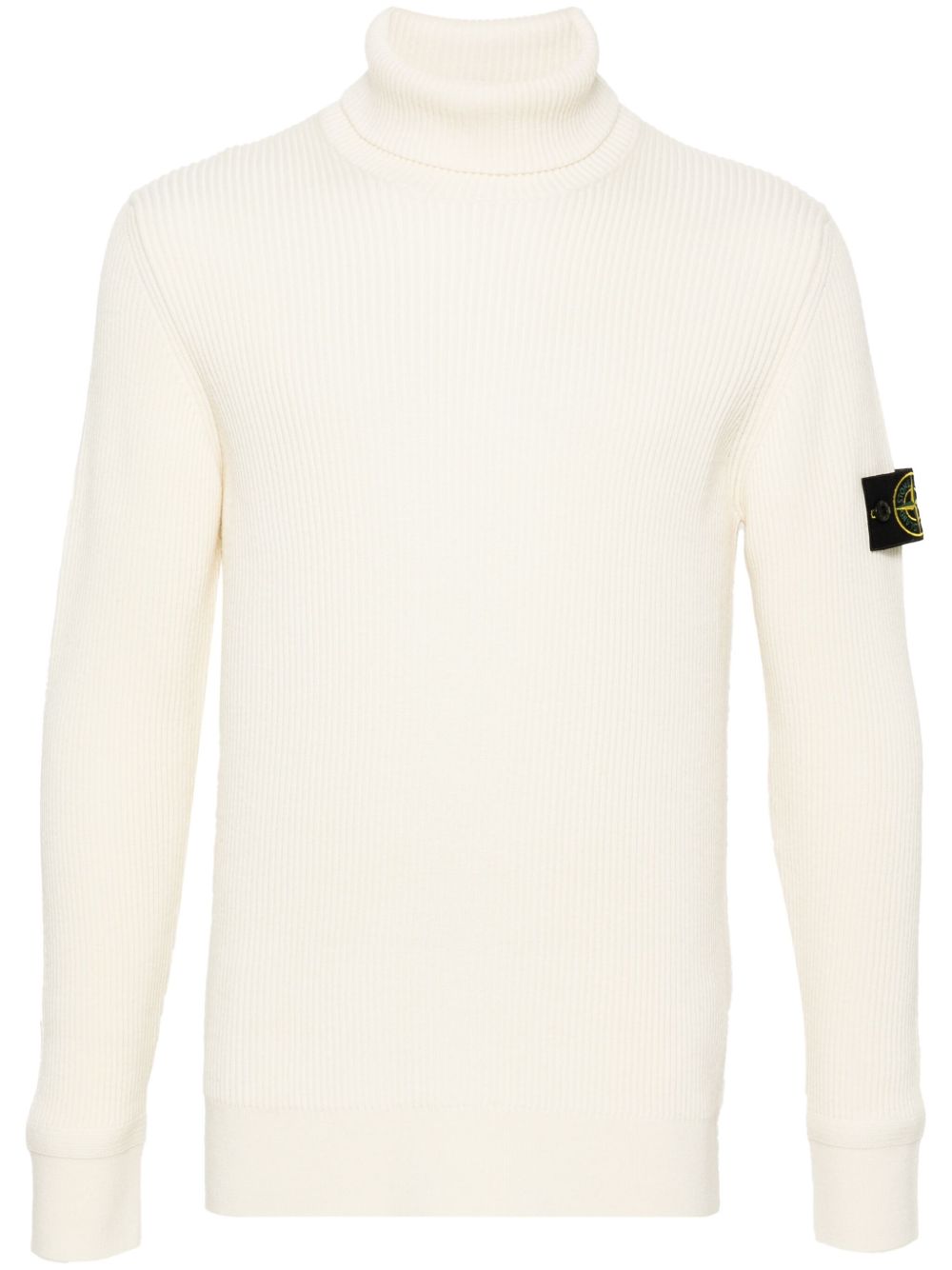 Stone Island 罗纹针织初剪羊毛毛衣 - 中性色
