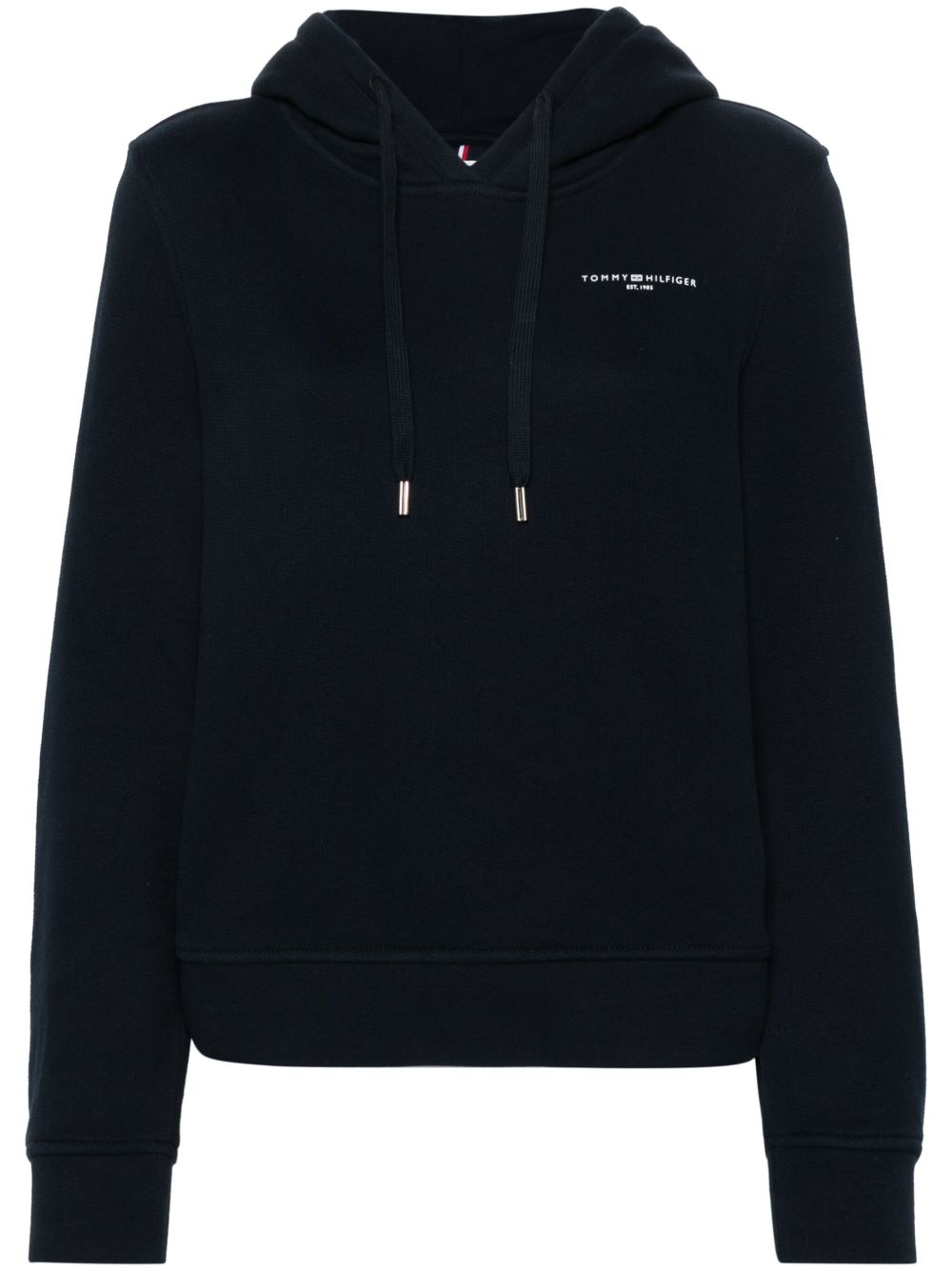 Tommy Hilfiger logo印花连帽衫 - 蓝色