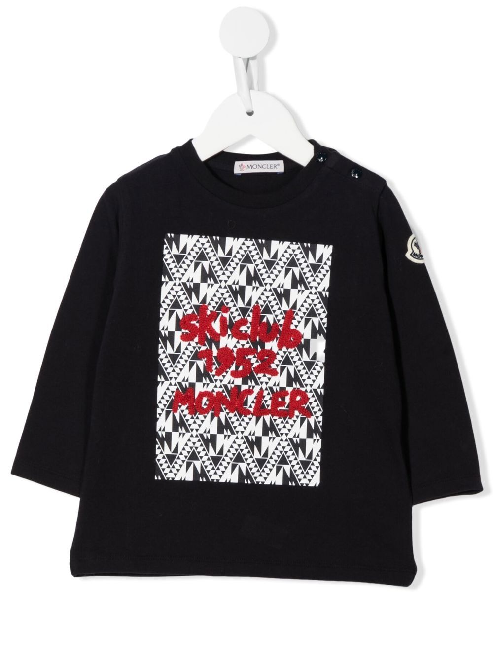 Moncler Enfant 盟可睐 Enfant logo刺绣长袖T恤 - 蓝色