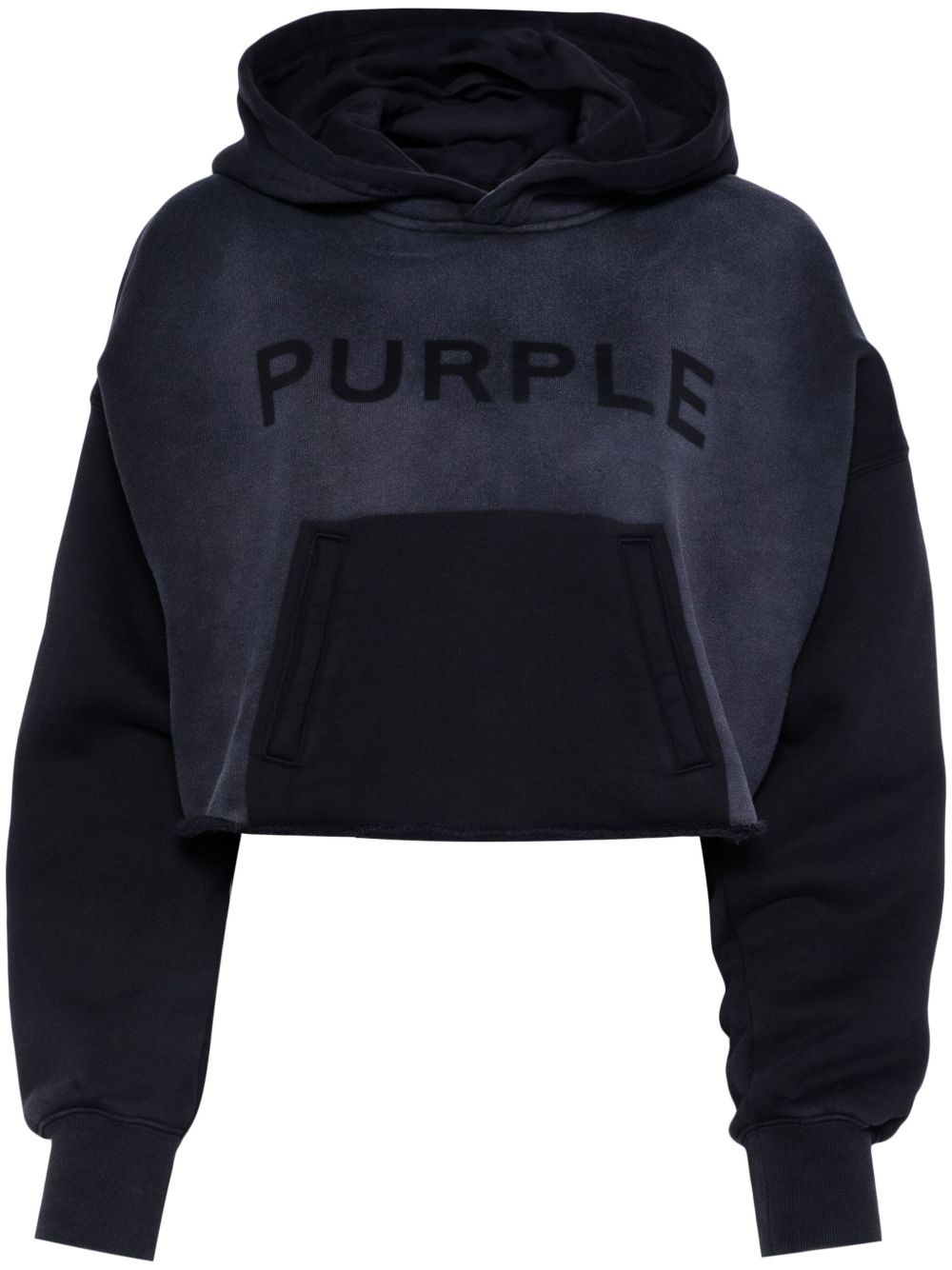 Purple Brand logo印花连帽衫 - 黑色