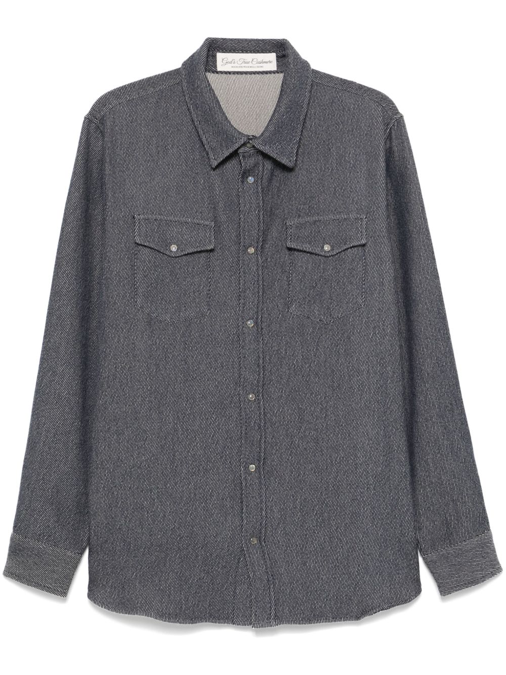GOD'S TRUE CASHMERE 牛仔羊绒衬衫 - 蓝色